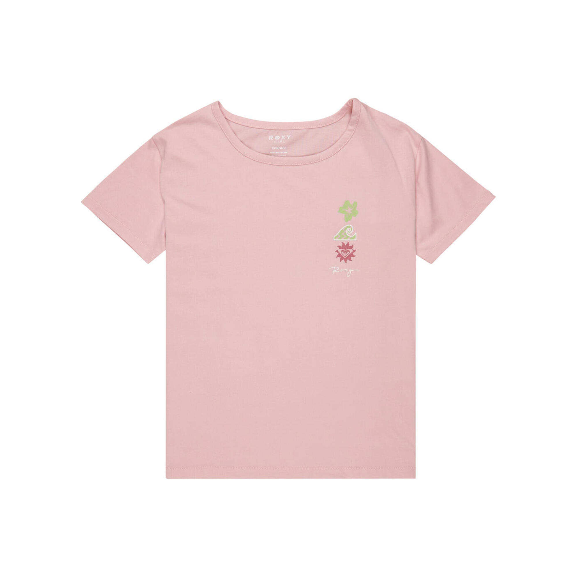 Roxy - T-shirt À Manches Courtes Day And Night Rose Fille - T-shirt Manches Courtes - Rose|violet - 12 À 14 Ans - Decathlon