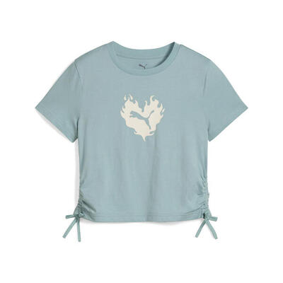 Flaming love geknoopt t-shirt voor jongeren puma modern mint green
