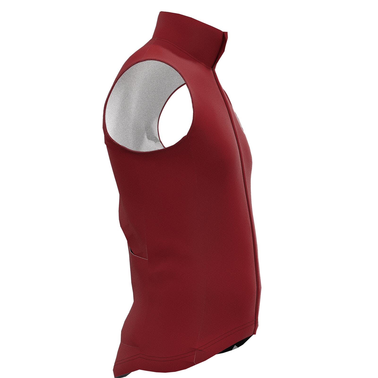 Maul Rossberg Gilet Elastico Da Ciclismo Uomo | Modello A Scacchi Rosso/antracite Traspirante E Antivento