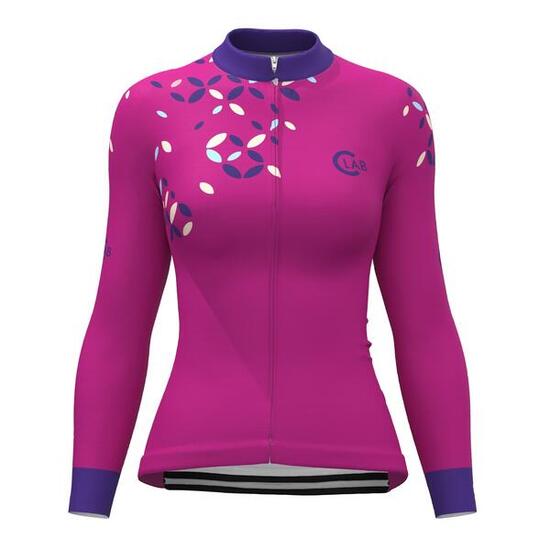 Maillot Hiver Manches Longues Femme ORDINO Croisillons Fuchsia