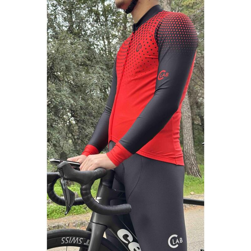 Zateplený cyklistický dres s dlouhým rukávem
