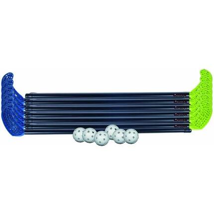 Floorball-Set aus Kunststoff 85/96 cm 2x6 Schläger 6 Bälle