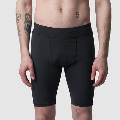 Kurze Lauftights Herren. schwarz. mit Tasche