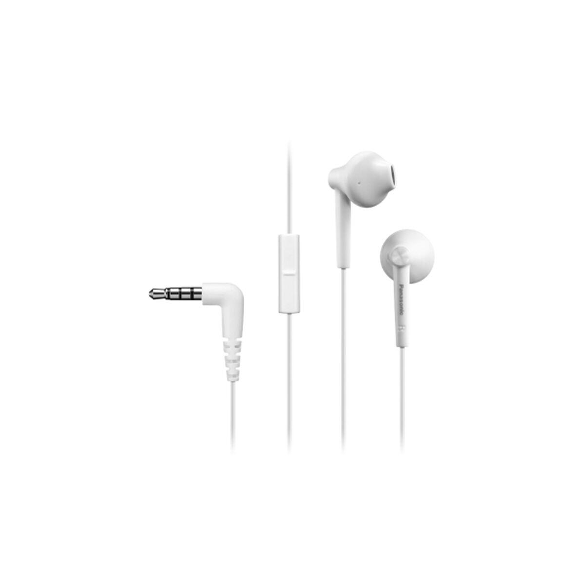 Auriculares com microfone panasonic rp-tcm55e-w com fios