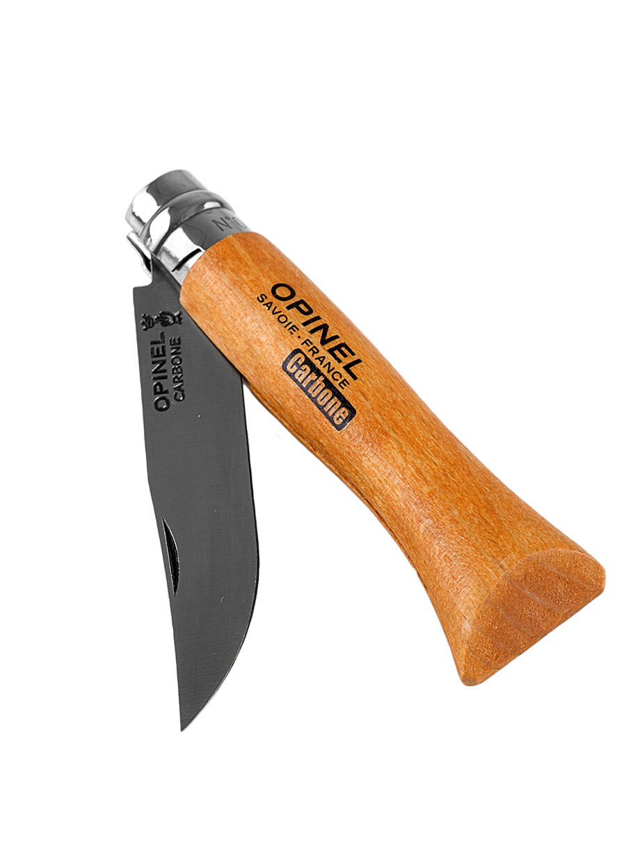 Couteau de camping acier poche pliant bois manche No.06 carbone 3/5