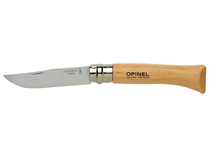 Coltello da Campeggio tascabile in acciaio pieghevole Manico legno No.10 INOX 2/5