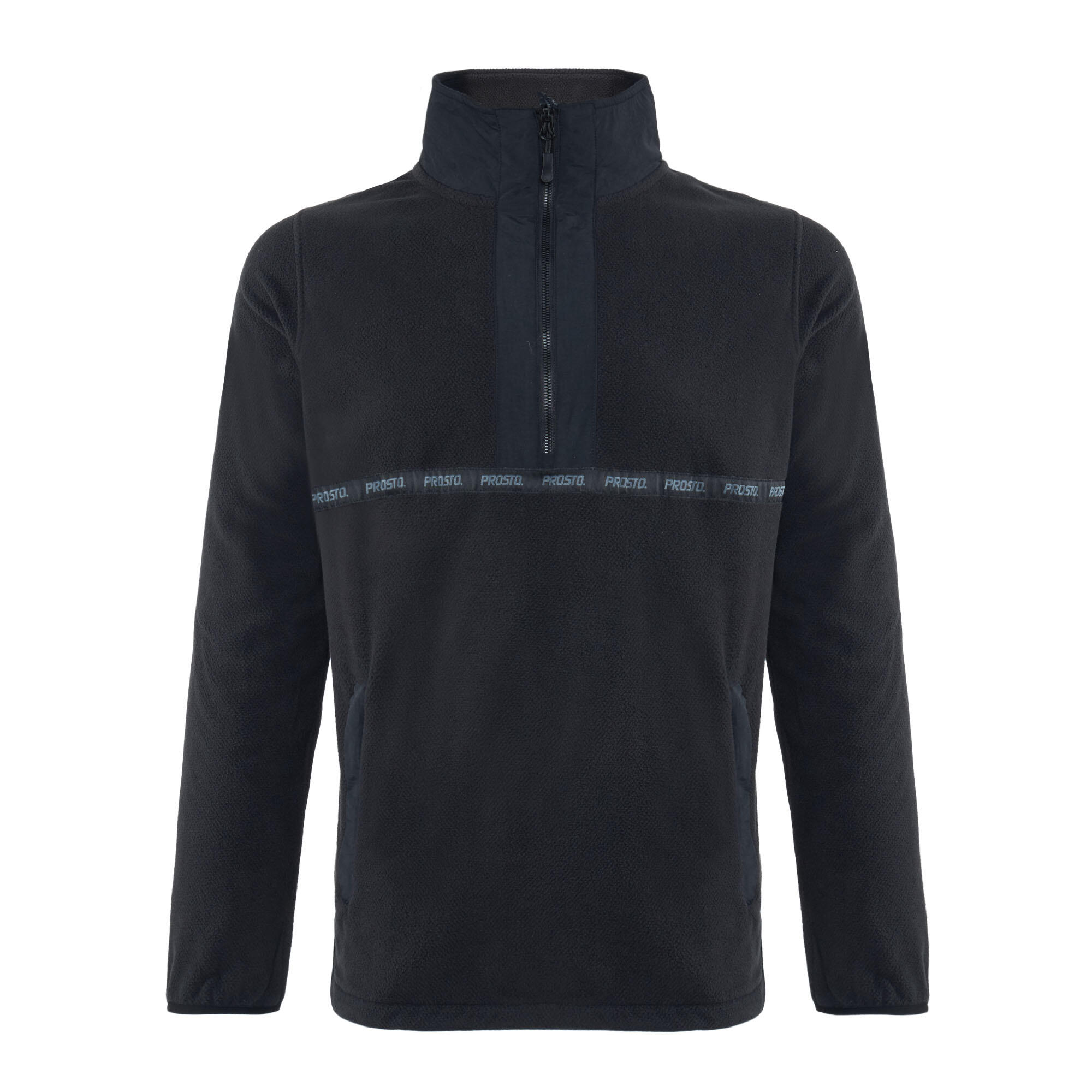 Felpa da uomo PROSTO Half Zip Fleece Nero 1/5