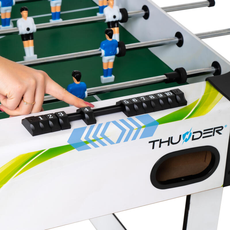 Masa Foosball, Thunder, 4Ft Frost, 122x61.5x80.5 cm, Contoare de goluri manuale