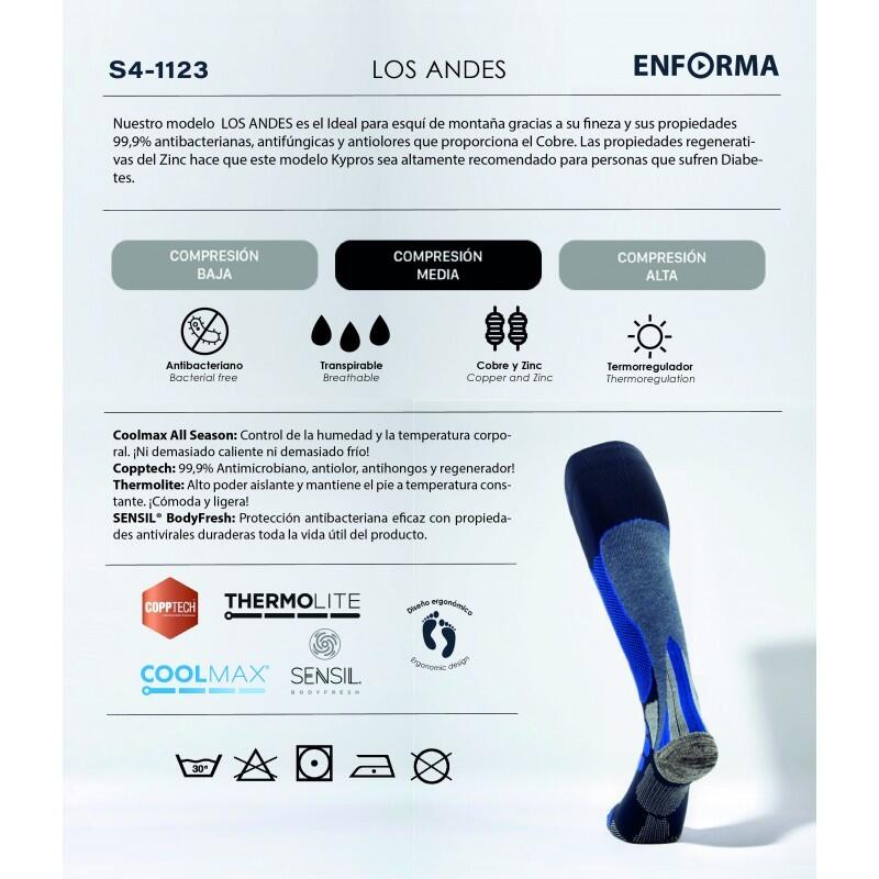ENFORMA KYPROS SKISOKKEN - SPORTSOKKEN - ENKEL EN ACHILLES SUPPORT - 4/7