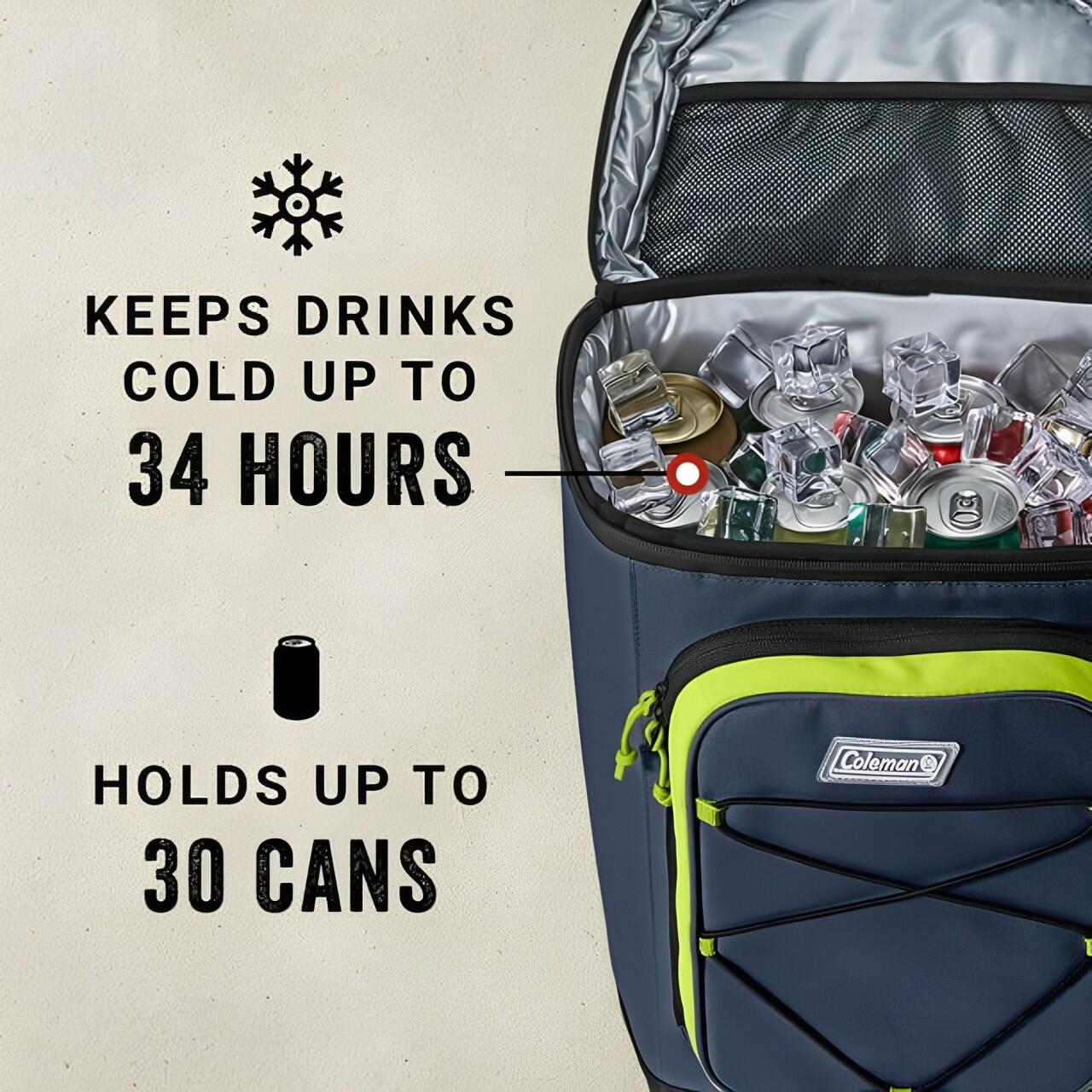 XPAND 30-Can Soft Cooler Backpack, Insulation up to 34 hours Cool Bag