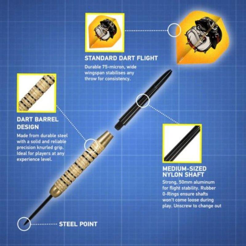 Set sageti darts Shot steel, Duel, brass, 2 seturi