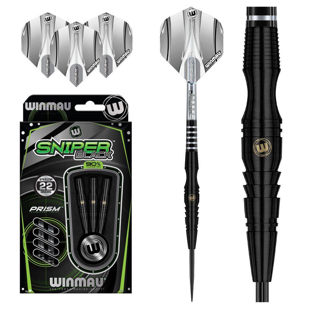 WINMAU Sada steel šipek Winmau Sniper Black