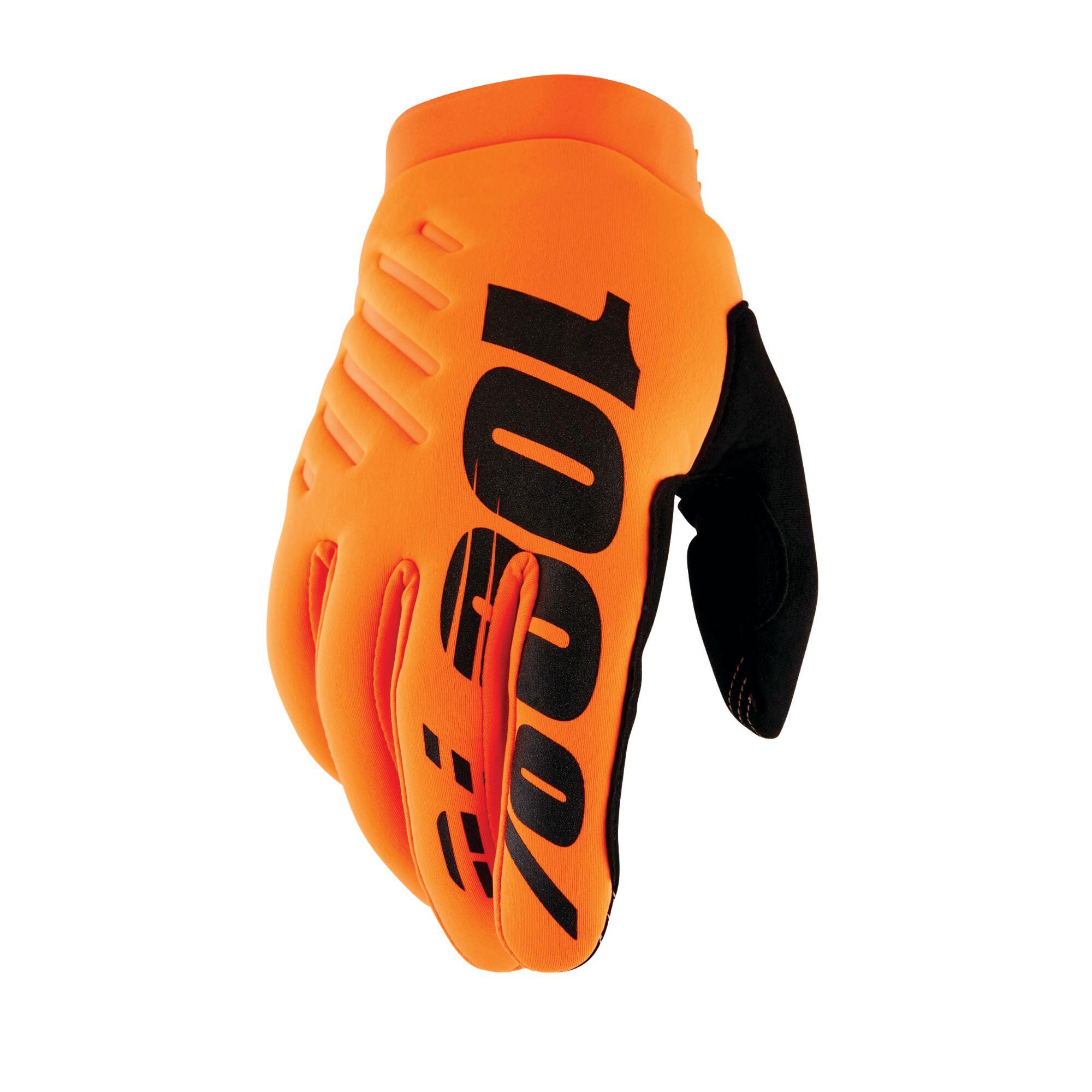 100% 100% BRISKER Youth Glove – Fluo Orange/Black - MTB Cycling Cold Weather Glove