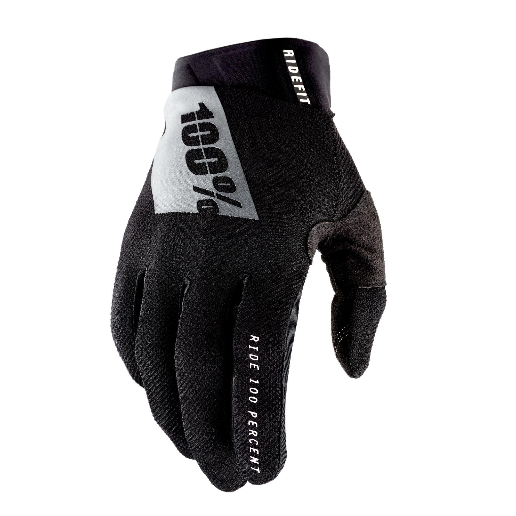 100% RIDEFIT Gloves Black/White - Bike MTB Cycling