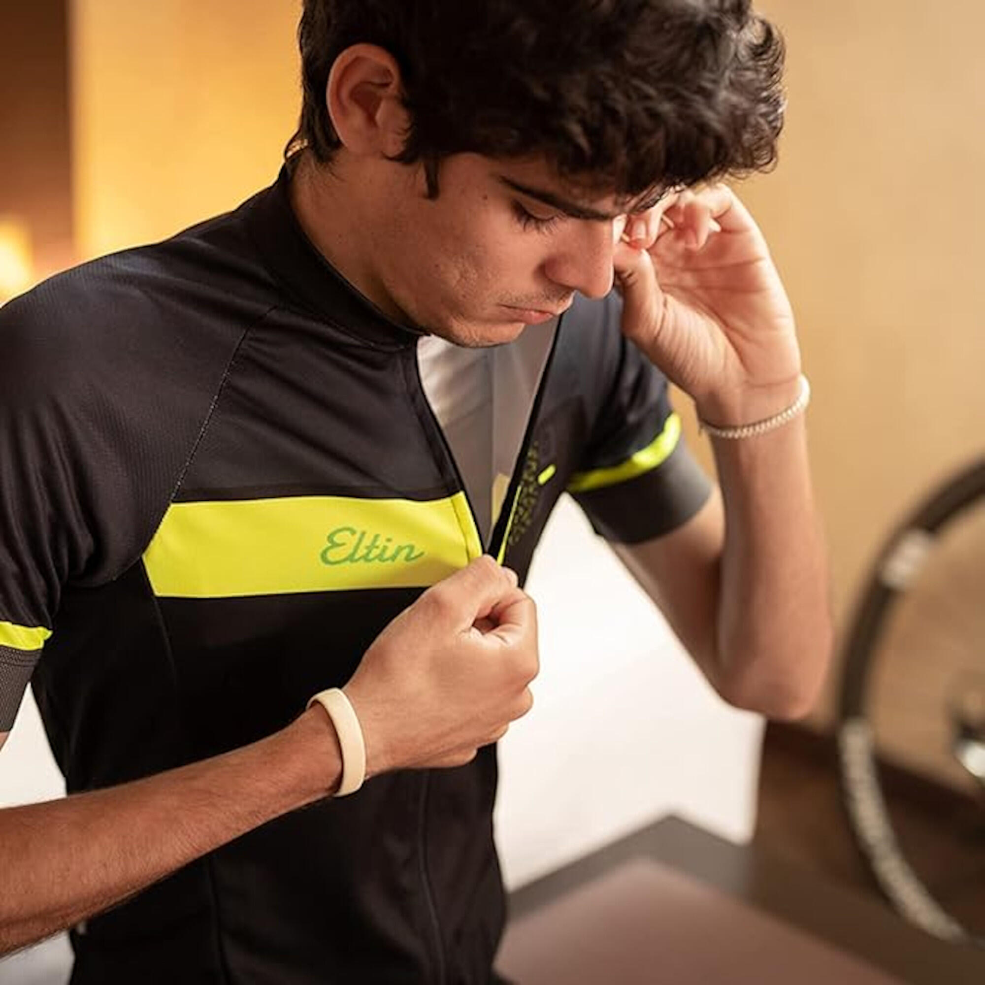 Camisola de ciclismo de verão Skipper Black e Fluor Yellow 3/5