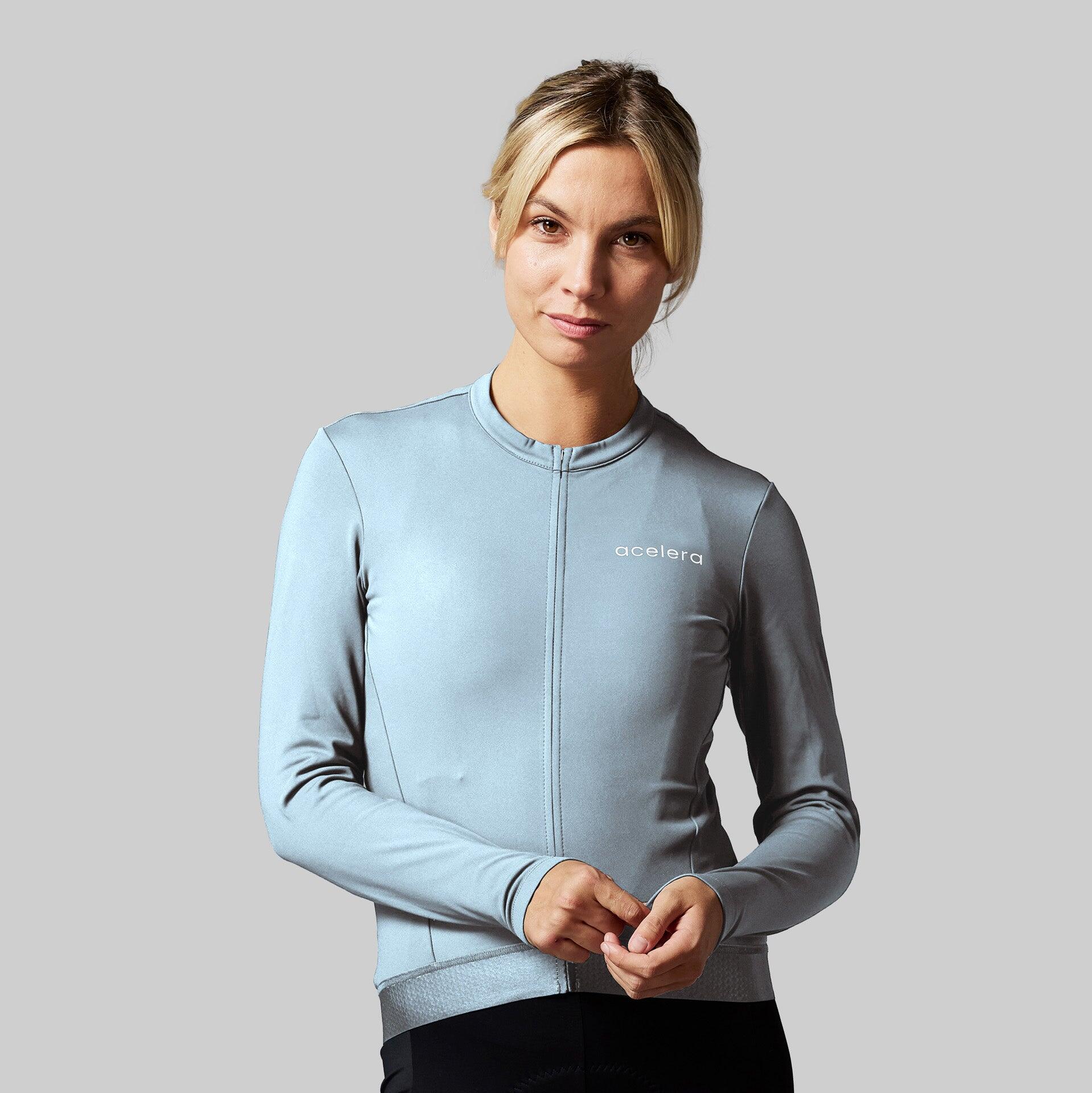 ACELERA Thermo Fleece Fietsshirt Dames Wielerjack Lange Mouwen Wielerkleding Fietsjas