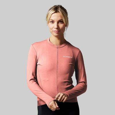 Thermo fleece fietsshirt dames wielerjack lange mouwen wielerkleding fietsjas