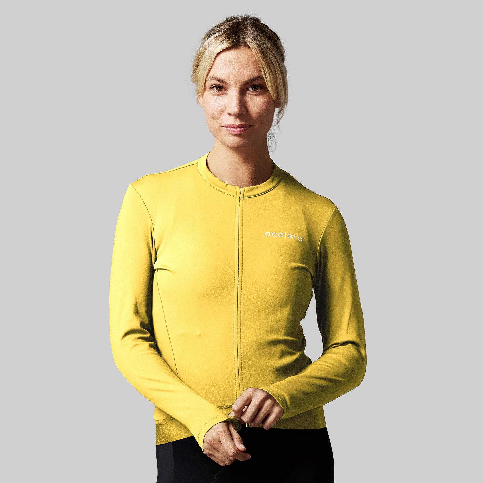 ACELERA Thermo Fleece Fietsshirt Dames Wielerjack Lange Mouwen Wielerkleding Fietsjas