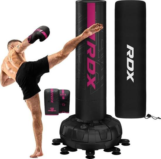 Sac de frappe autoportant F6 + gants – Rose