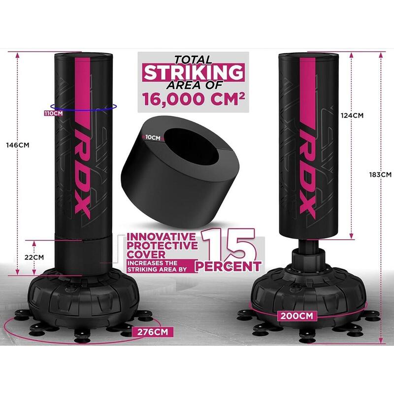Set sac box autoportant RDX F6 6FT Kara cu mănuși incluse, roz