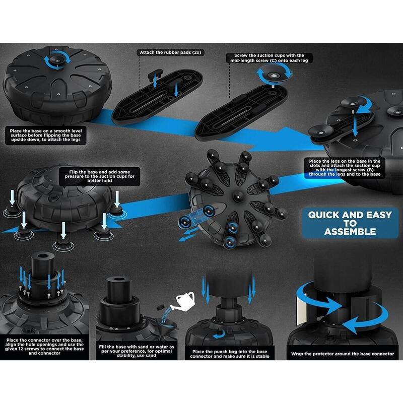 Set sac box de podea RDX F6 6FT cu mănuși - Bleumarin