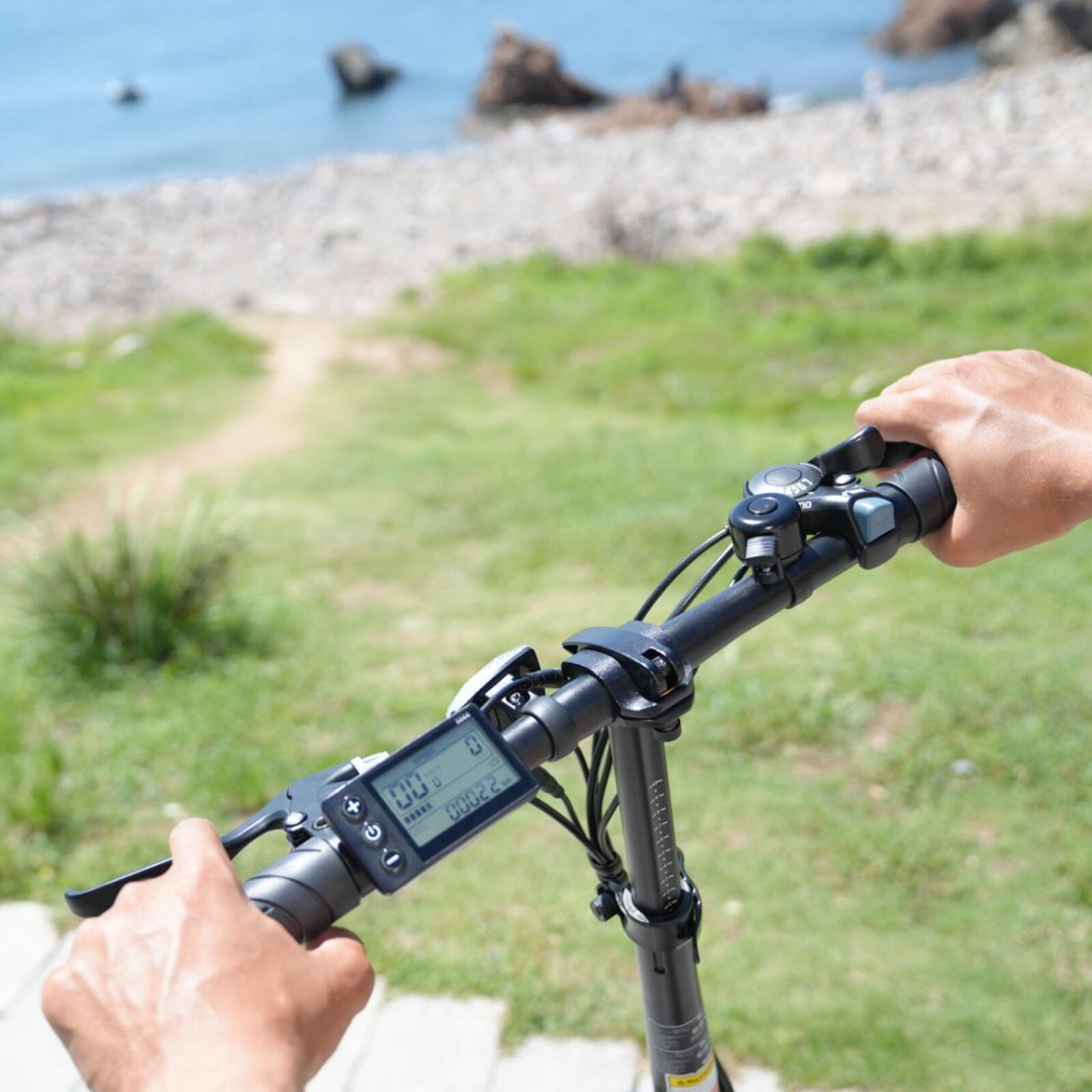 Bicicletta elettrica pieghevole per adulti pneu 4.0 batteria 13Ah - EK6 Nero 7/8
