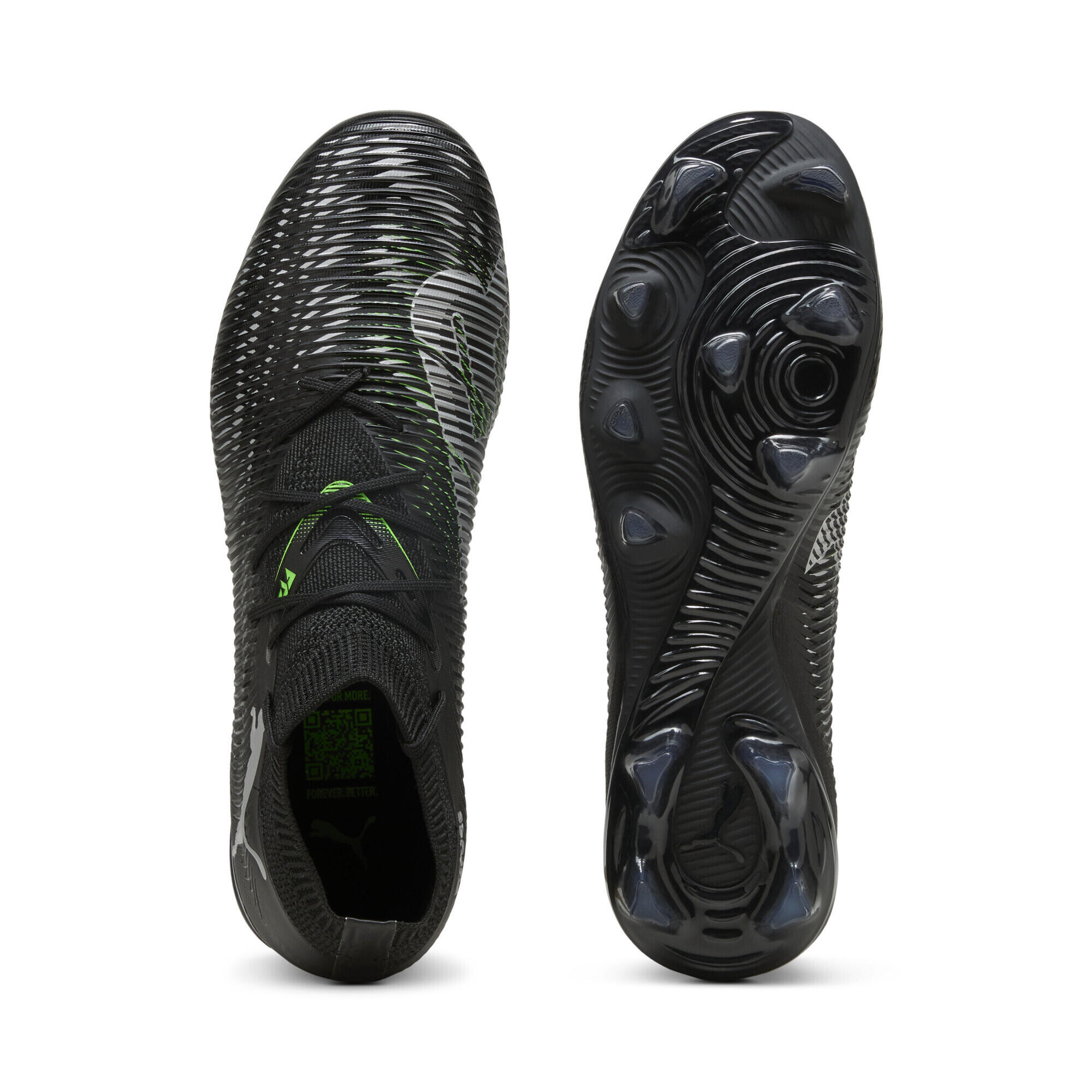 FUTURE 8 MATCH FG/AG voetbalschoenen PUMA Black Cool Light Gray Fluo Green 6/7
