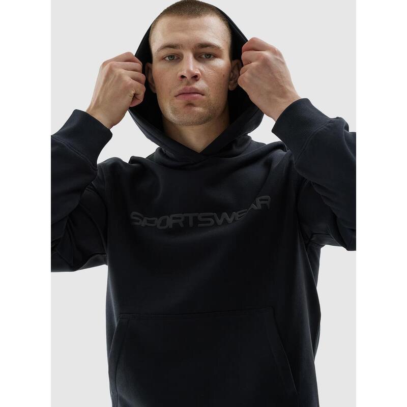 Hanorac bărbați 4F pullover cu glugă - negru, XL