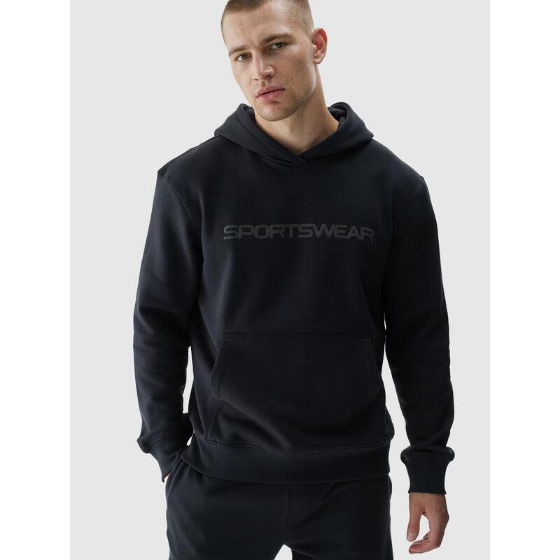 Hanorac bărbați 4F pullover cu glugă - negru, XL