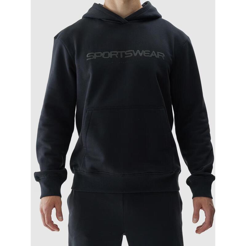 Hanorac bărbați 4F pullover cu glugă - negru, XL