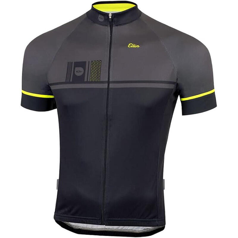 Camisola de ciclismo de verão Supermassive preta e amarelo fluor