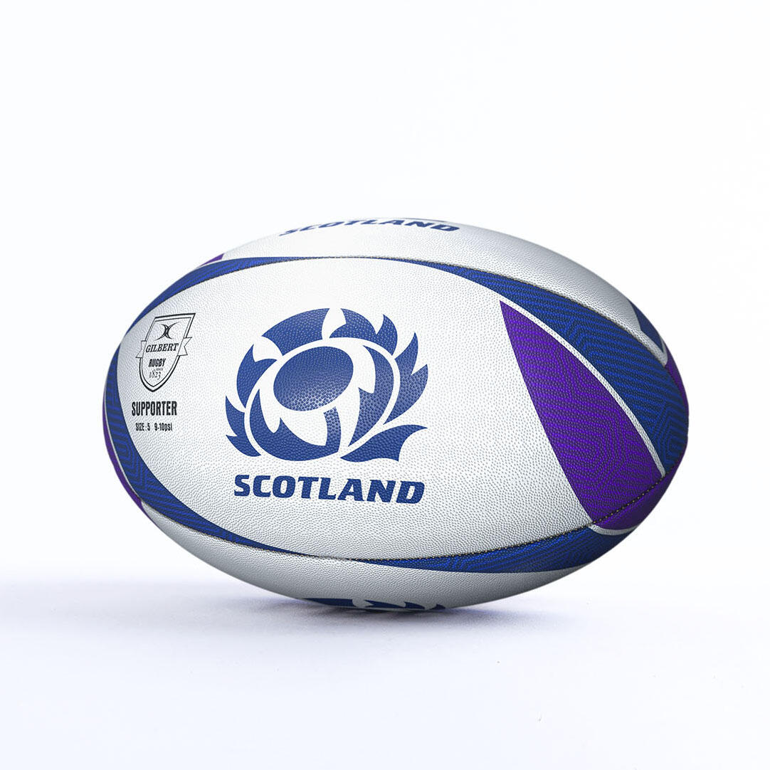 Gilbert Scotland Supporters Rugby Ball White 1/2