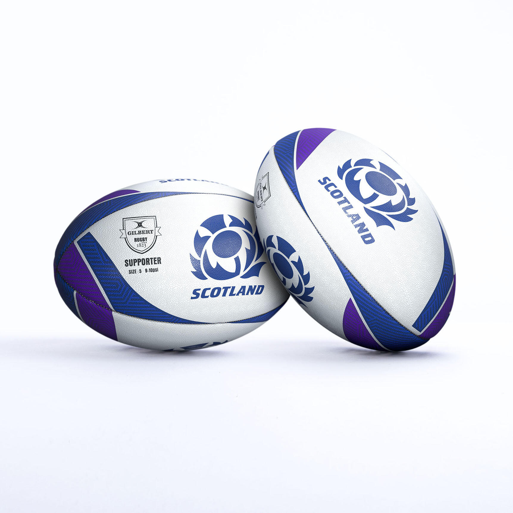 Gilbert Scotland Supporters Rugby Ball White 2/2