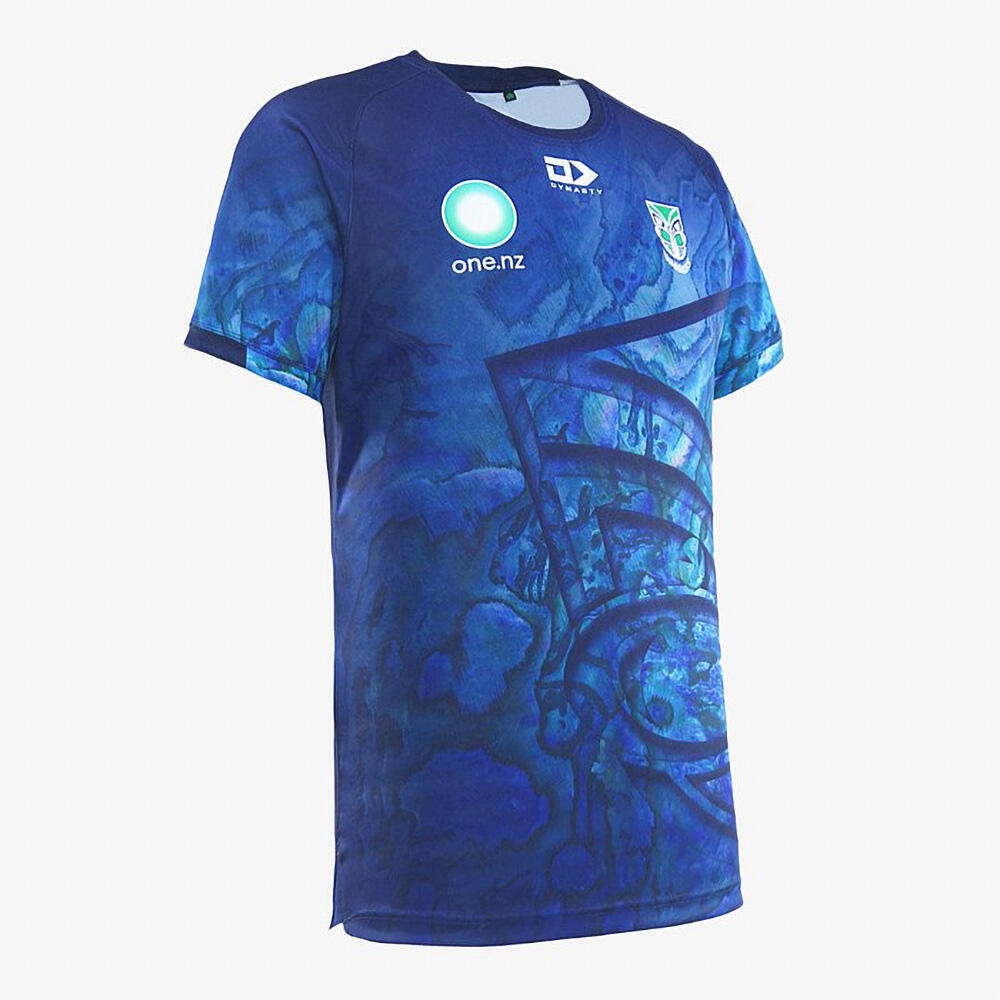 T-shirt Di Riscaldamento New Zealand Warriors Nrl 2025 Blu Marina 3/3
