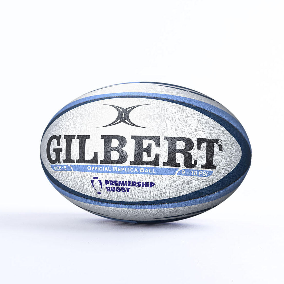 Gilbert Gallagher Premiership Rugby Ball White 1/2