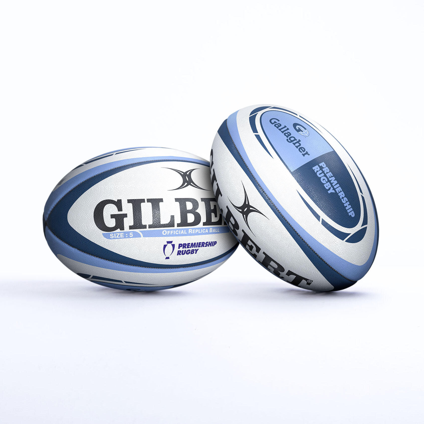 Gilbert Gallagher Premiership Rugby Ball White 2/2