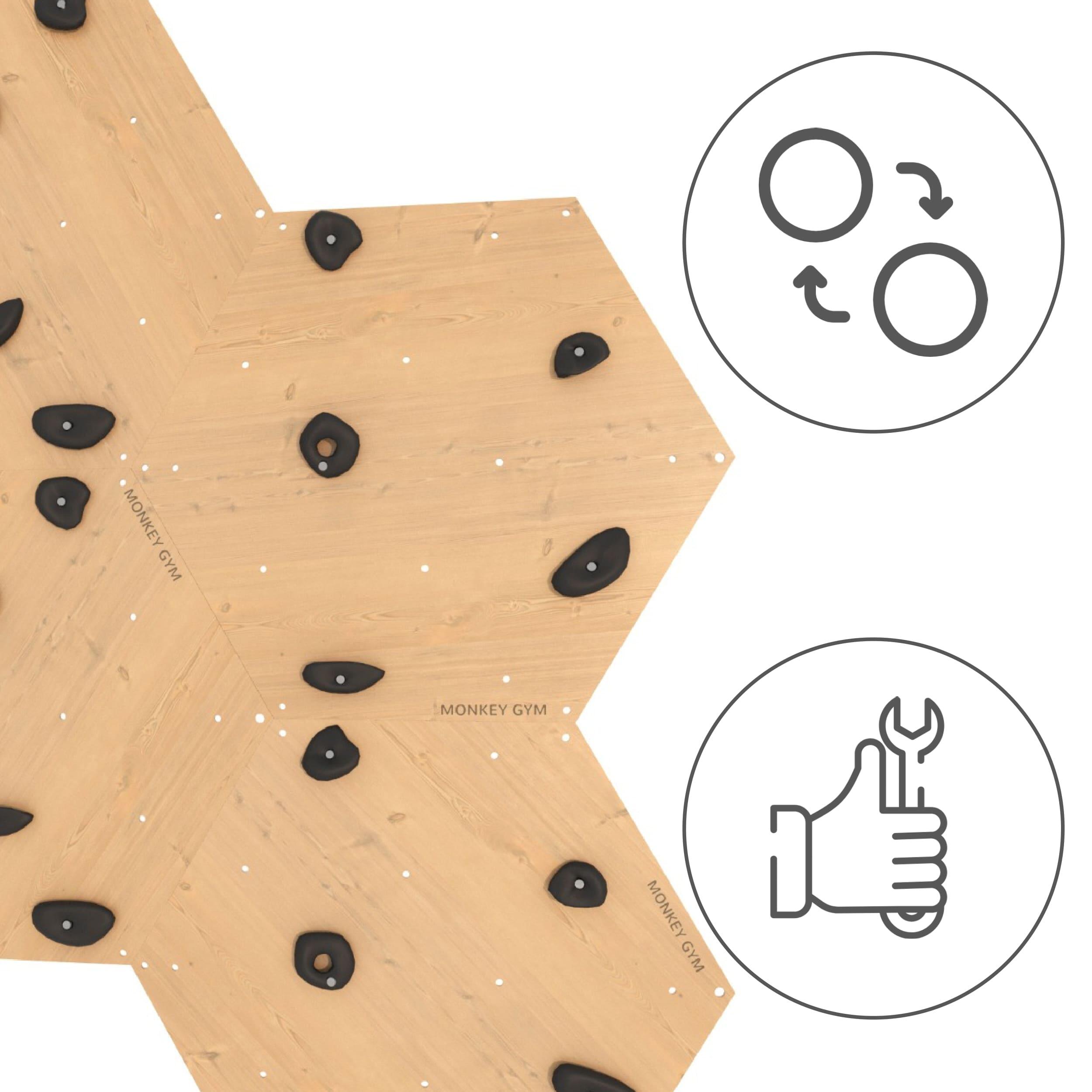 Mur d’Escalade Hexagonal – Lot de 4 Panneaux 7/7