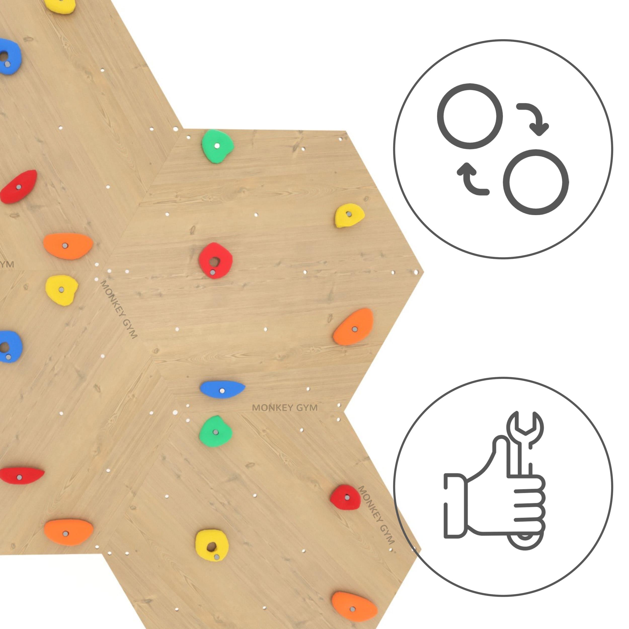 Hexagon Klimwand – 4-delige Houten Set 7/7