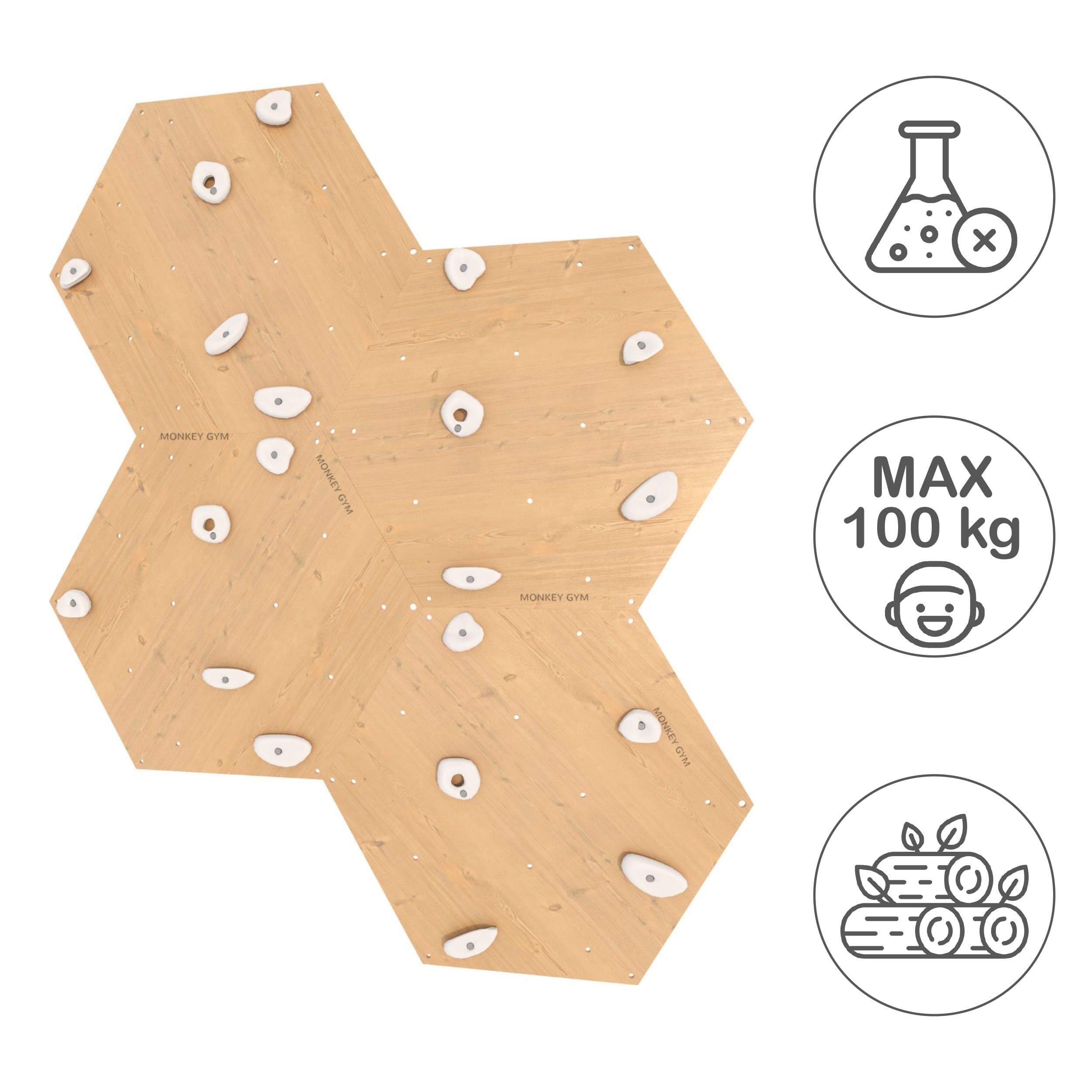 Mur d’Escalade Hexagonal – 4 Panneaux 3/7