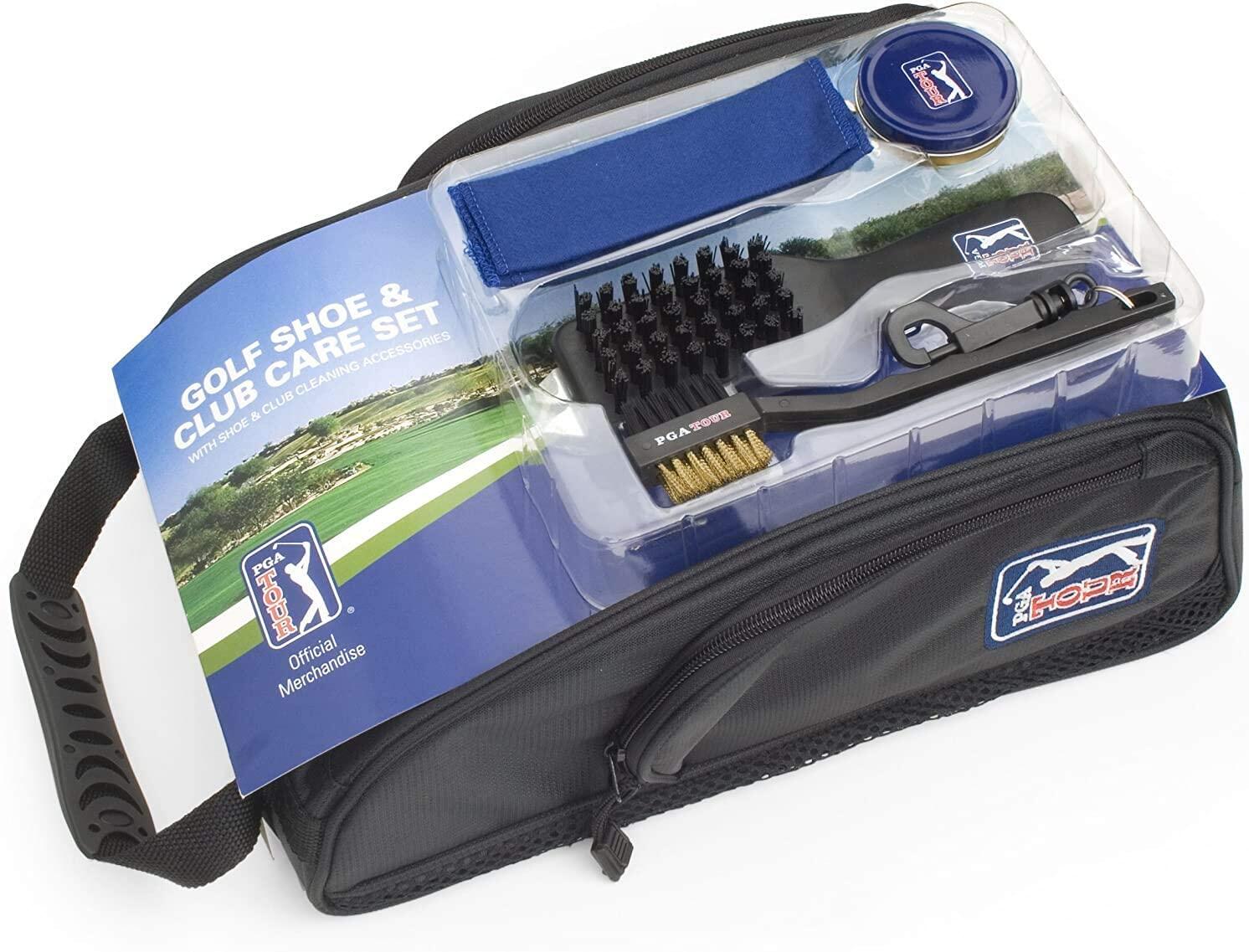 PGA TOUR Shoe Bag With Club Cleaning Set