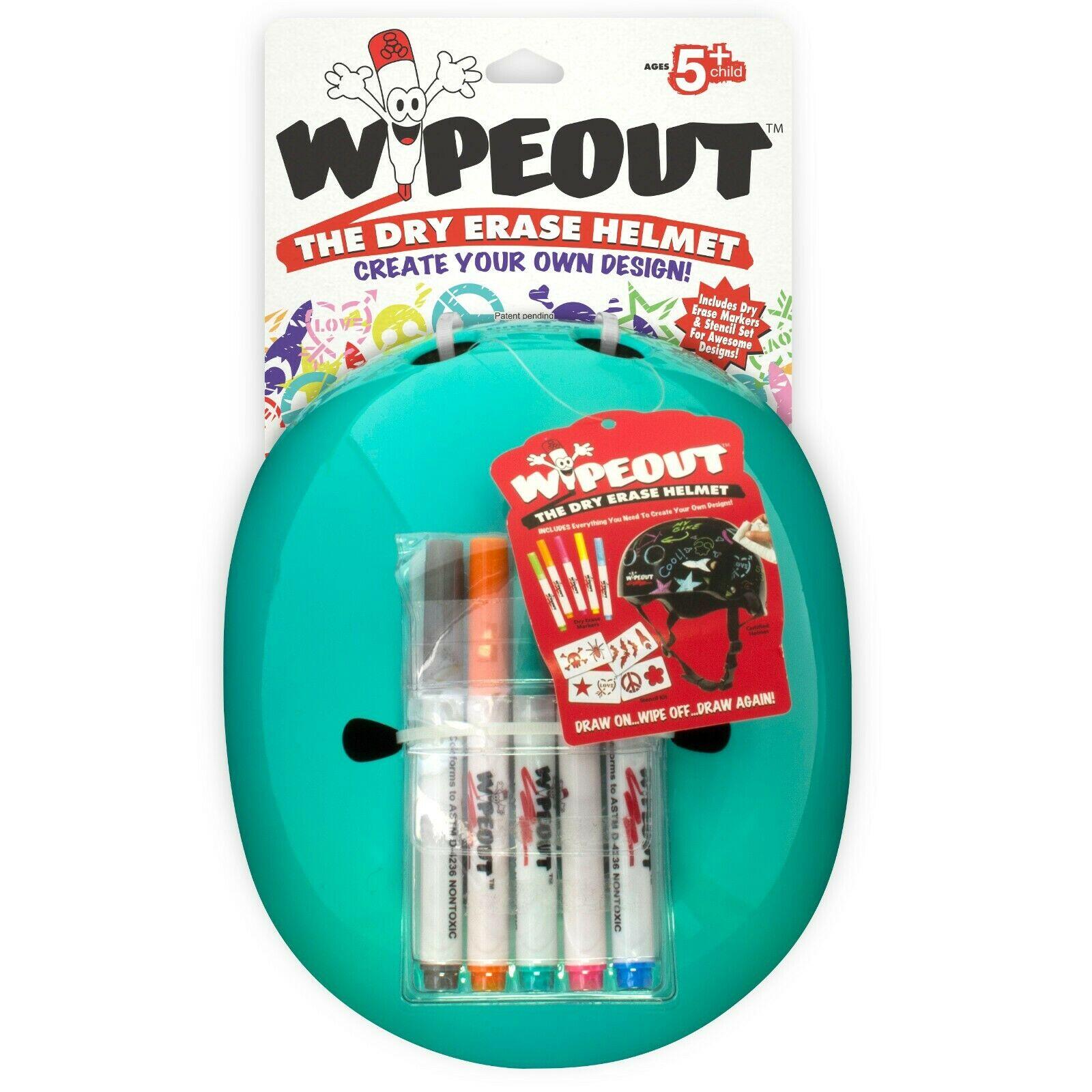 Wipeout Kids Bike Scooter Skate Helmet - Create own designs - Teal 8+ 2/5