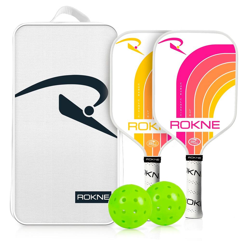 ROKNE PICKLEBALL ROKNE Curve Classic LTE 2 Player Pickleball Paddle Set & Carry Bag