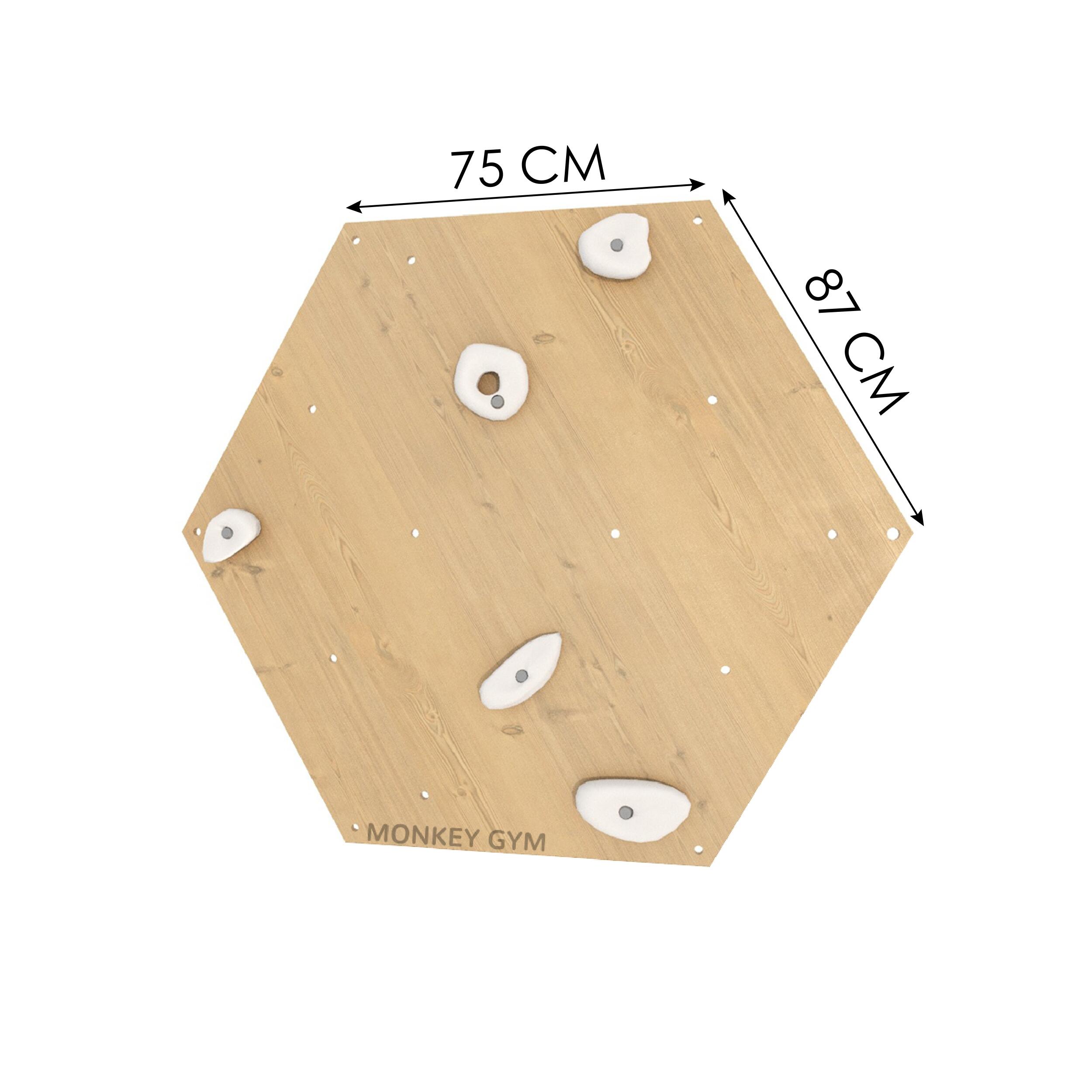 Enfant Gymnastique Mur d'Escalade Panneau Hexagone Bois 1pc Prises Blanc 3/7