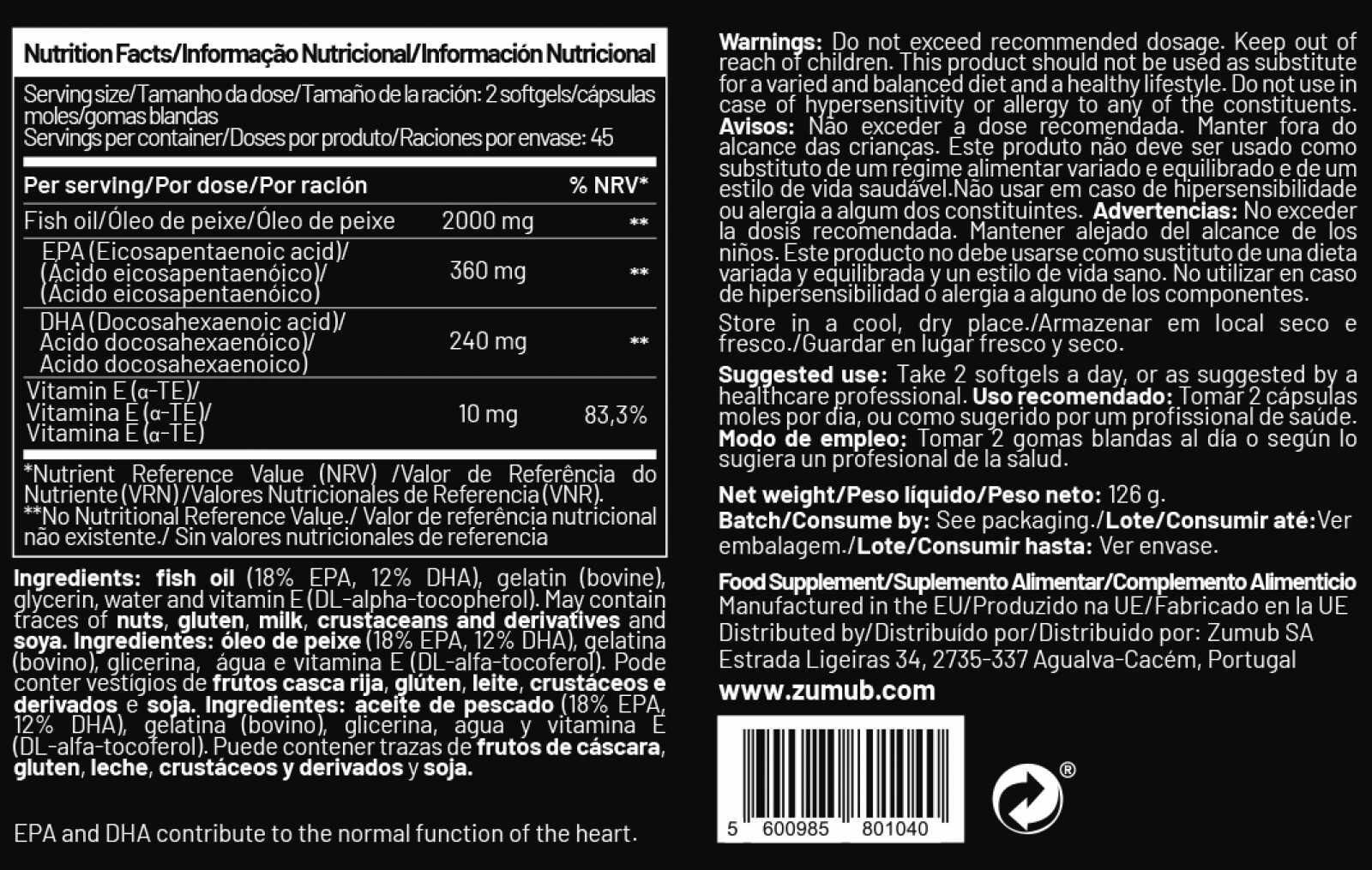 Zumub Omega 3 90 softgels 2/2
