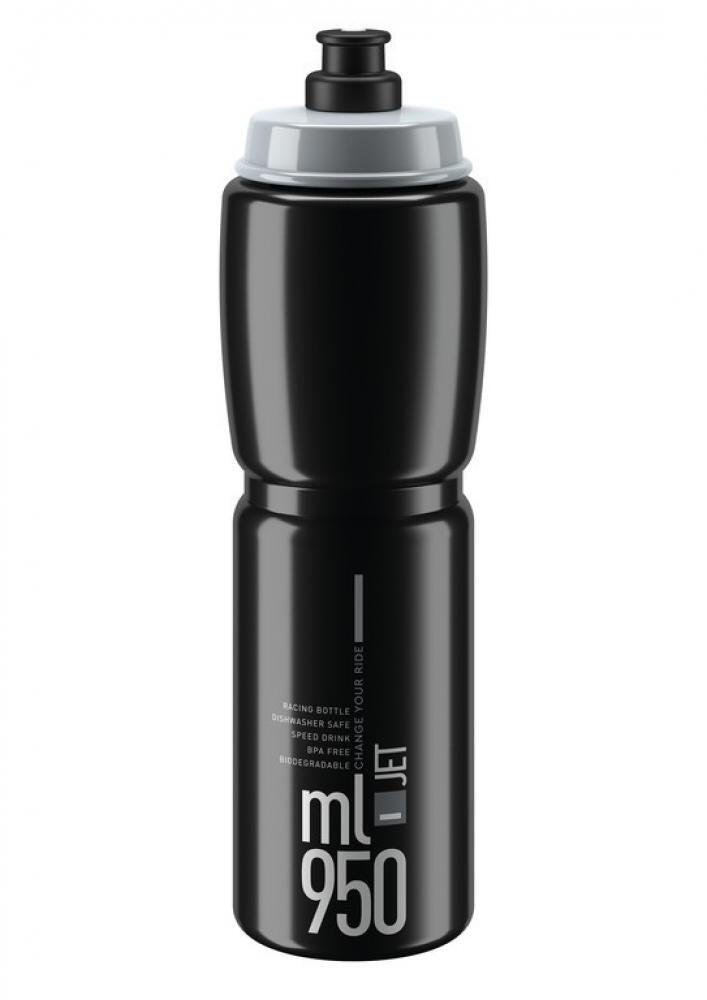 Elite Jet 950 ml Trinkflasche Schwarz/Grau 3/4