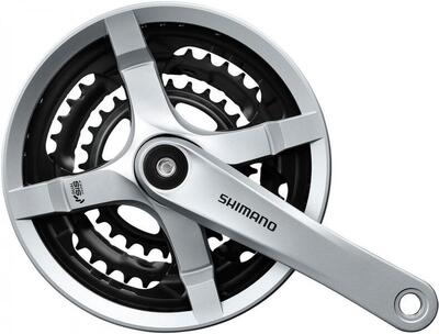 Shimano Kurbelgarnitur TY501 48/38/28 170mm silber FCTY501 4-kant 6/7/8-fach ...