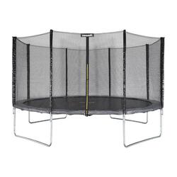 Trampoline 430cm gris filet de protection 4m | sweeek