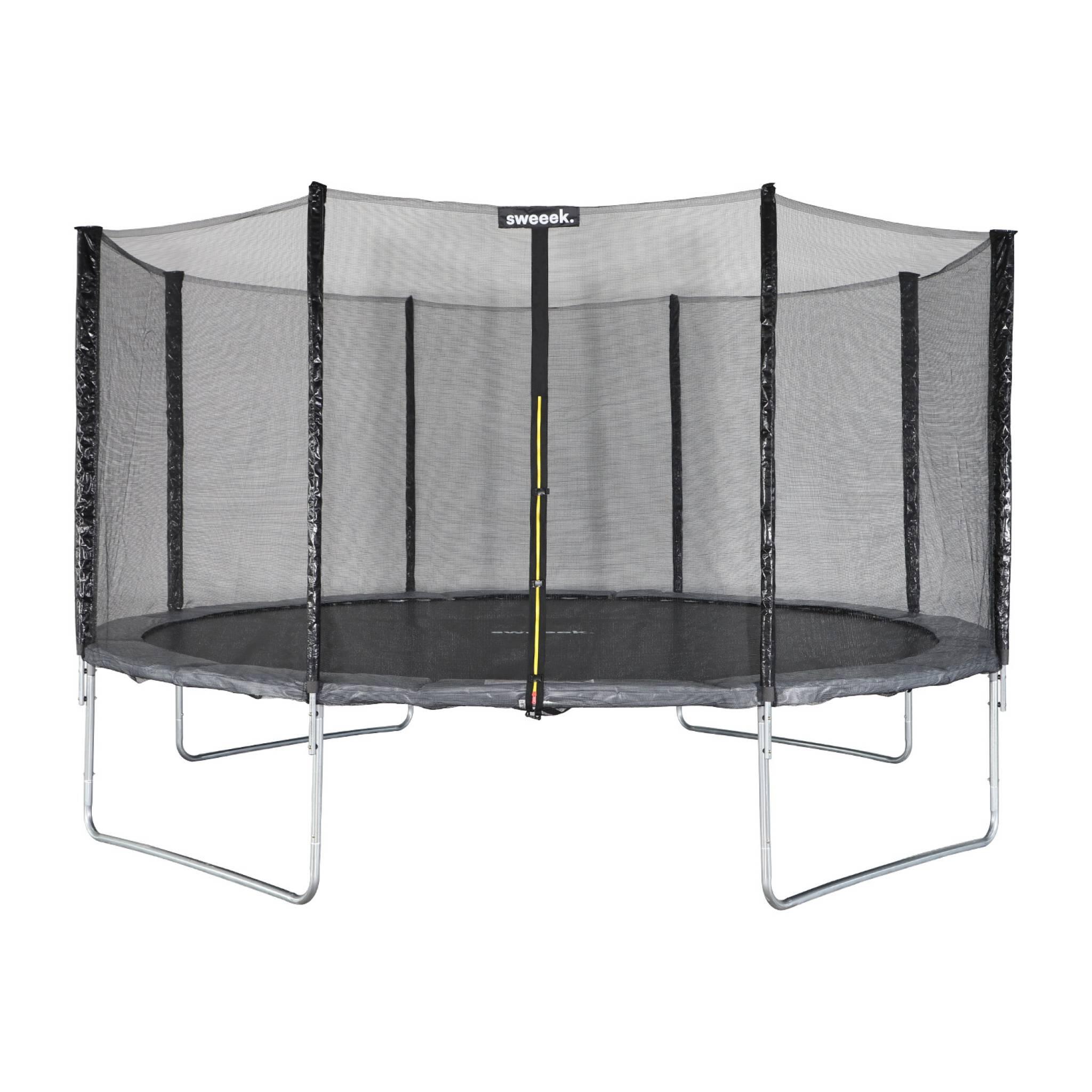 Rundes graues Trampolin 400cm mit Sicherheitsnetz Mercure Gartentrampolin
