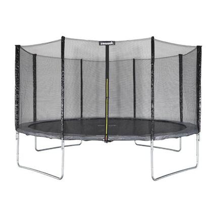 Trampoline 430cm gris filet de protection 4m | sweeek