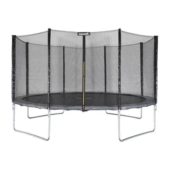 Trampoline 430cm gris filet de protection 4m | sweeek